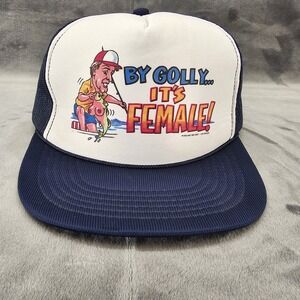Vintage 1988 Wild Side West Trucker Hat Navy Blue Fishing Funny Novelty Snapback